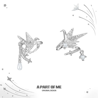 Corigami Era 18K Platinum Plating Paper Crane Earcuffs