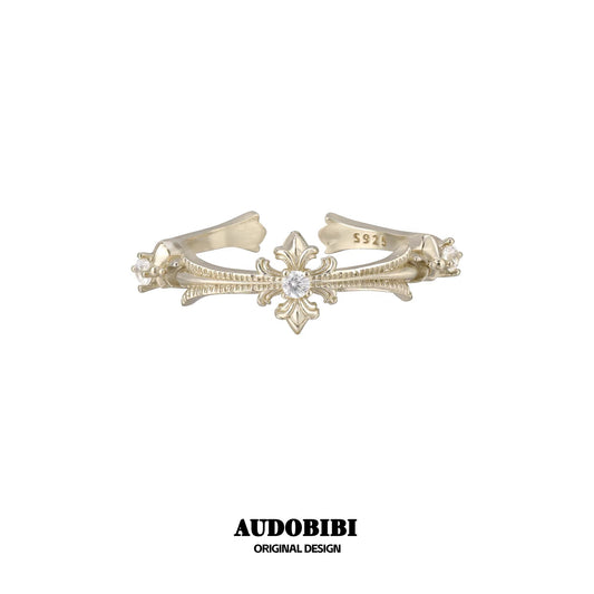 Champagne Gold Iris S925 Silver with Gold-plating Ring Stack