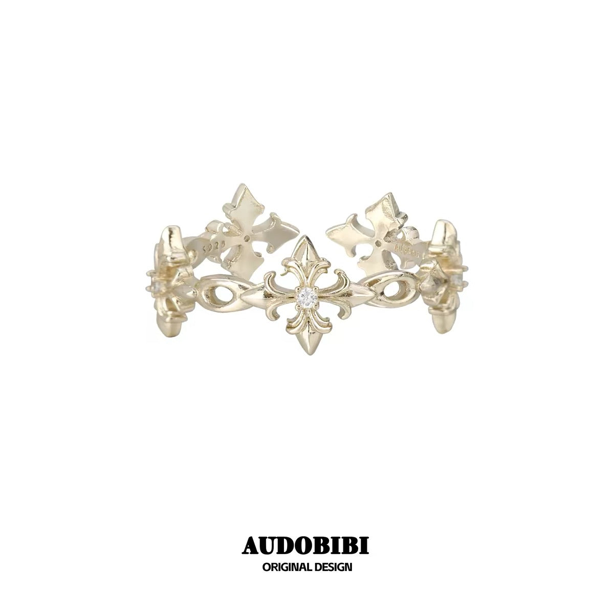 Champagne Gold Iris S925 Silver with Gold-plating Ring Stack