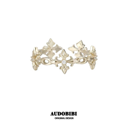 Champagne Gold Iris S925 Silver with Gold-plating Ring Stack