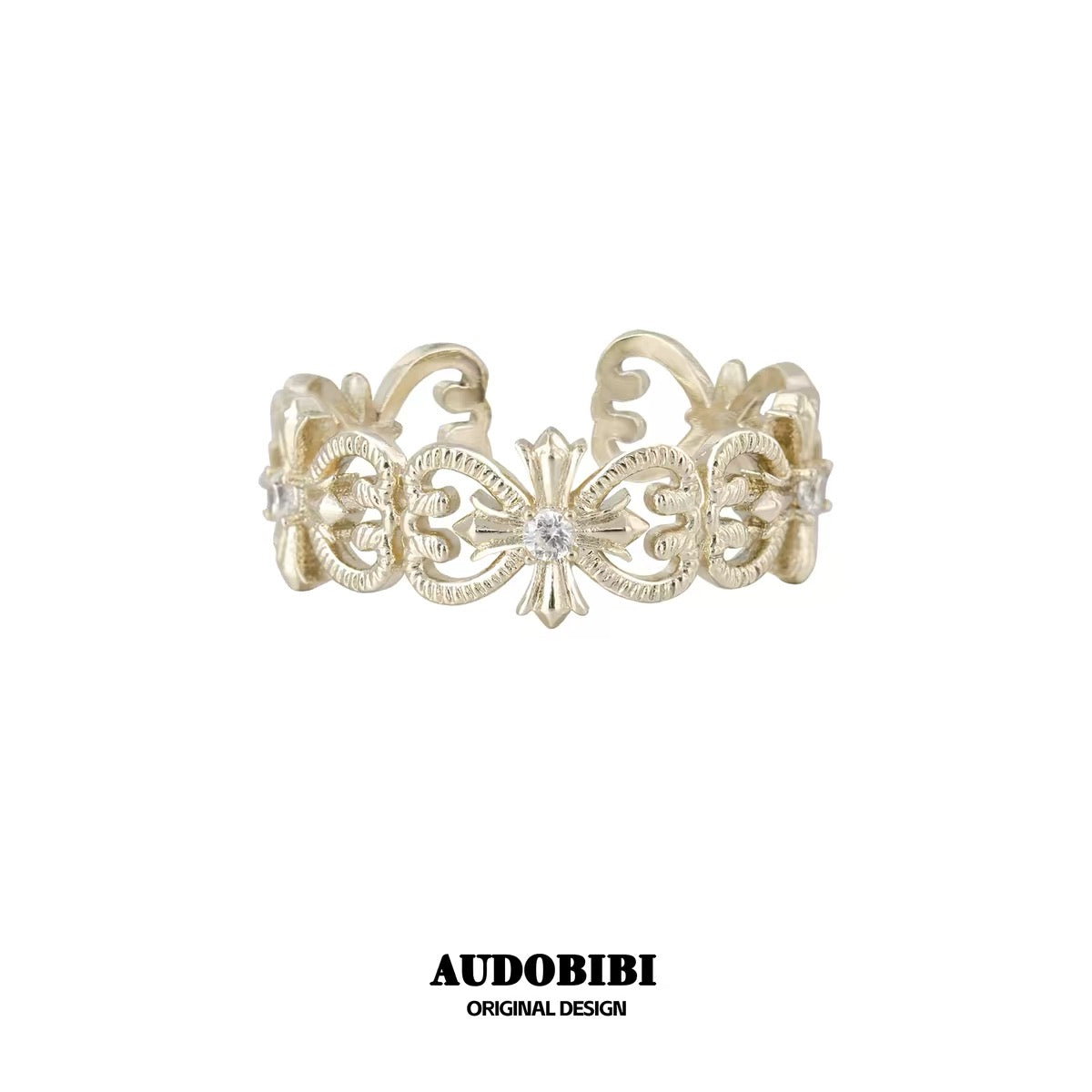 Champagne Gold Iris S925 Silver with Gold-plating Ring Stack