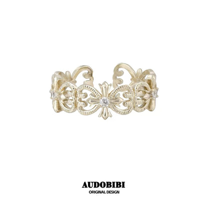 Champagne Gold Iris S925 Silver with Gold-plating Ring Stack