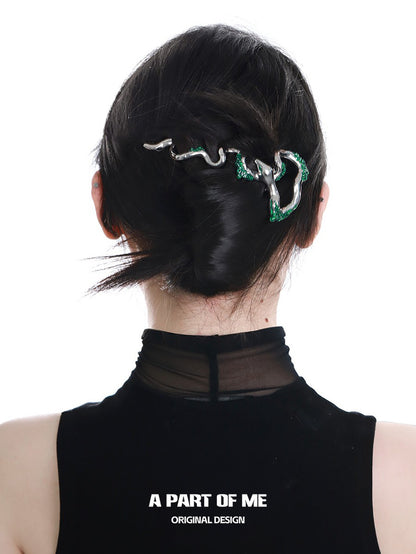 Slytherin Collection 18K Platinum Plating Twisted Snake Irregular Hairpin