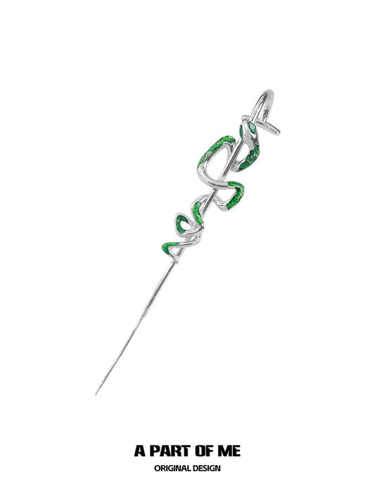 Slytherin Collection 18K Platinum Plating Snake Needle Earring
