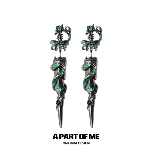 Slytherin Collection 18K Platinum Plating Sword Earrings