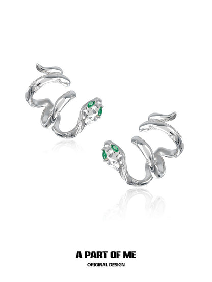 Slytherin Collection 18K Platinum Plating Twisted Snake Earrings