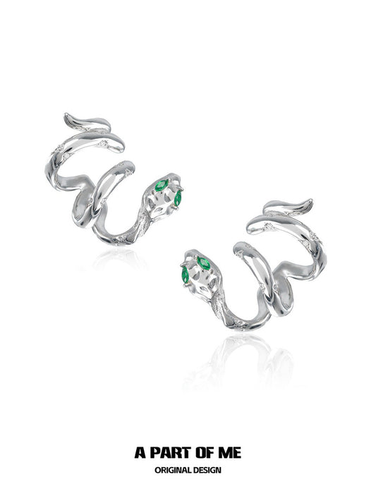 Slytherin Collection 18K Platinum Plating Twisted Snake Earrings