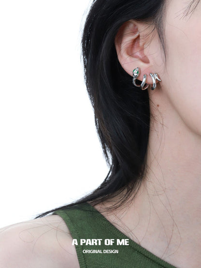 Slytherin Collection 18K Platinum Plating Twisted Snake Earrings