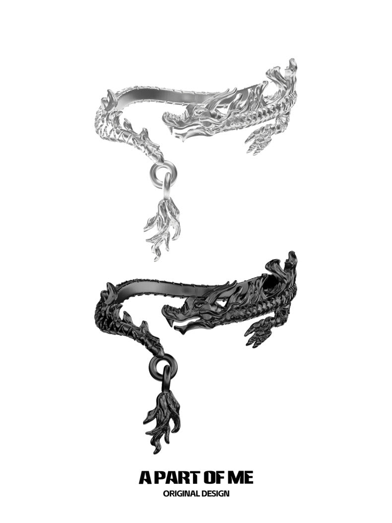 The Fortune Dragon S925 Sterling Silver Basic Resizable Rings