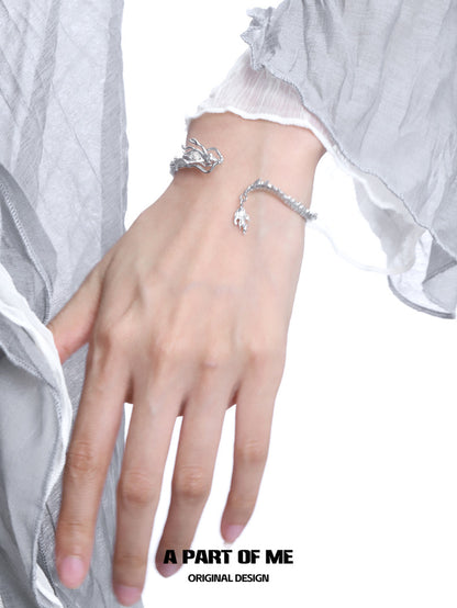 The Fortune Dragon 18K Platinum Plating Resizable Bangle