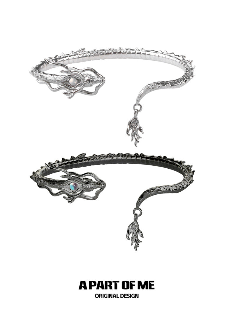 The Fortune Dragon 18K Platinum Plating Resizable Bangle