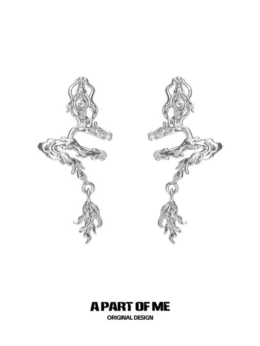 The Fortune Dragon 18K Platinum Plating Zircon Ear Cuffs