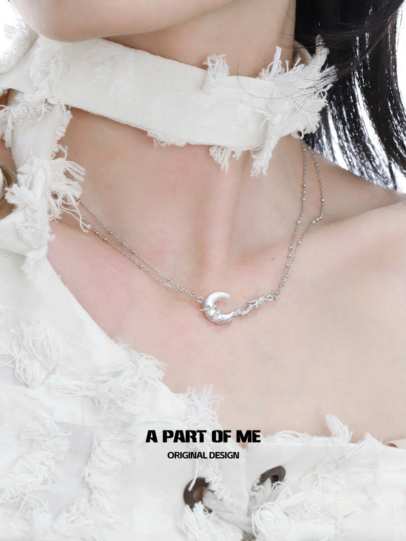 Moonlight S925 Sterling Silver Nature Shell Moon Necklace