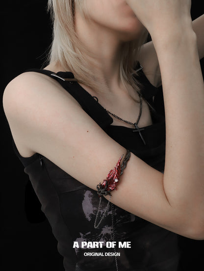 Palpitate 18K Platinum Plating White Agate Tassel Armlet/Armband
