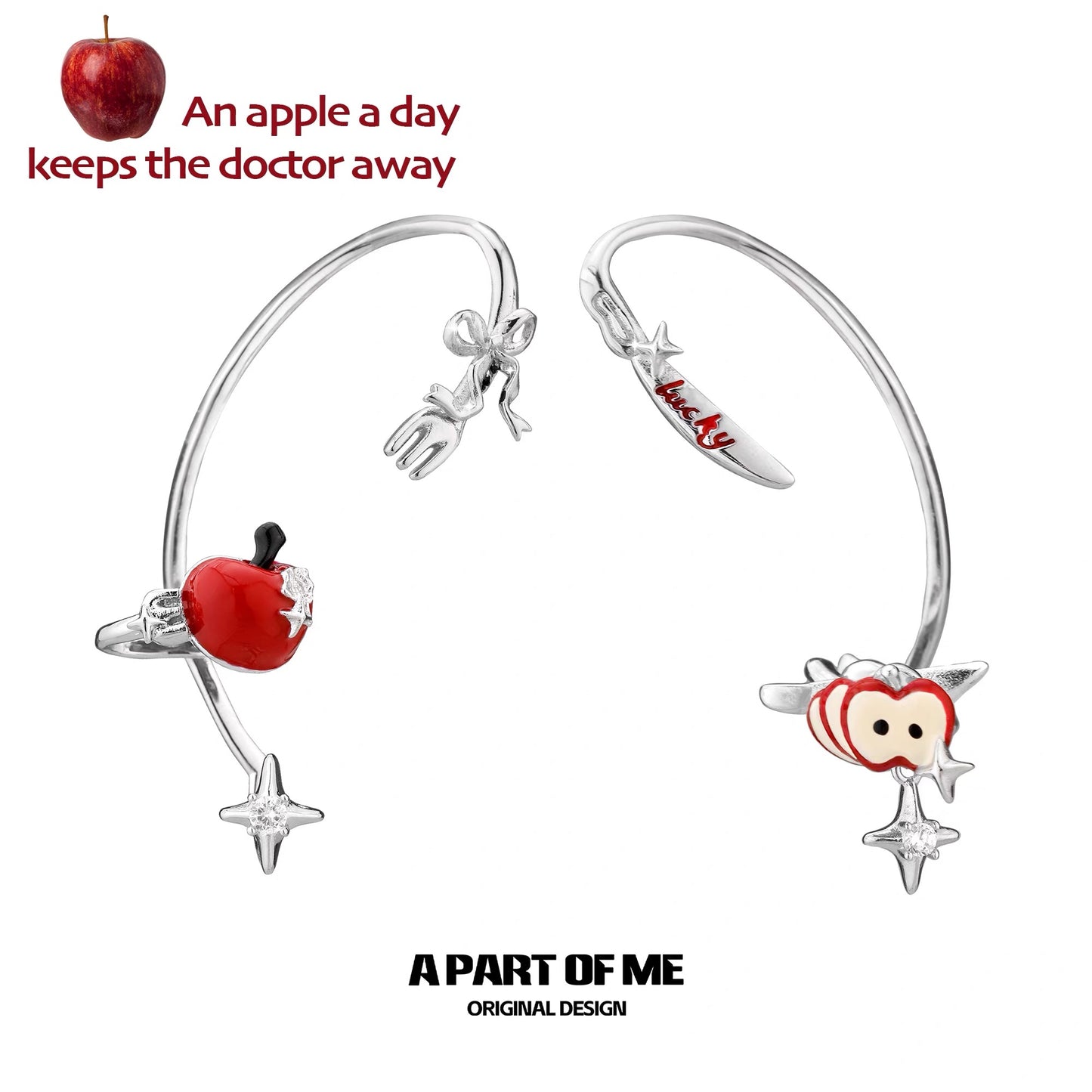 Apple Slice 18K Platinum Plating Lucky Apple Ear Wraps