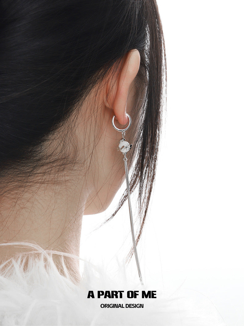 Moonlight 18K Platinum Plating Natural Shells Detachable Tassel as Earring Hairpin
