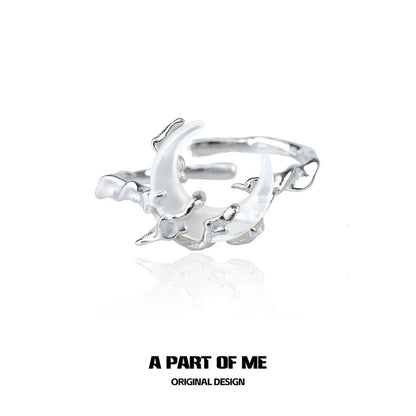 Moonlight S925 Sterling Silver Resizable Natural Shell Ring