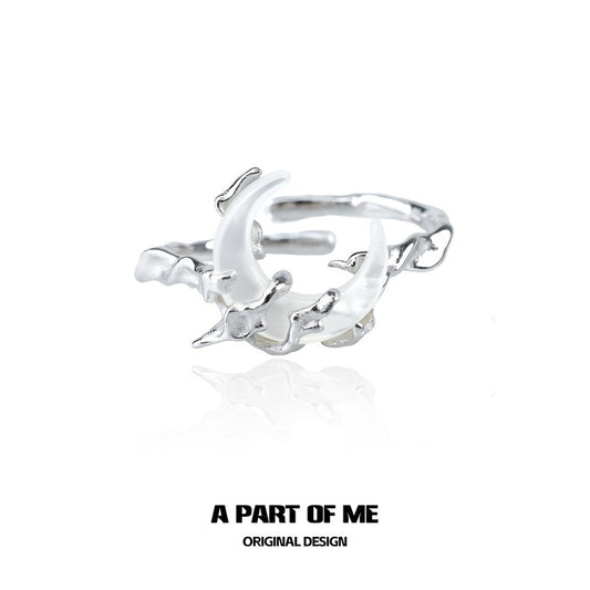 Moonlight S925 Sterling Silver Resizable Natural Shell Ring