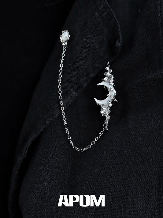 Moonlight 18K Platinum Plating Natural Shells Tassel Brooch