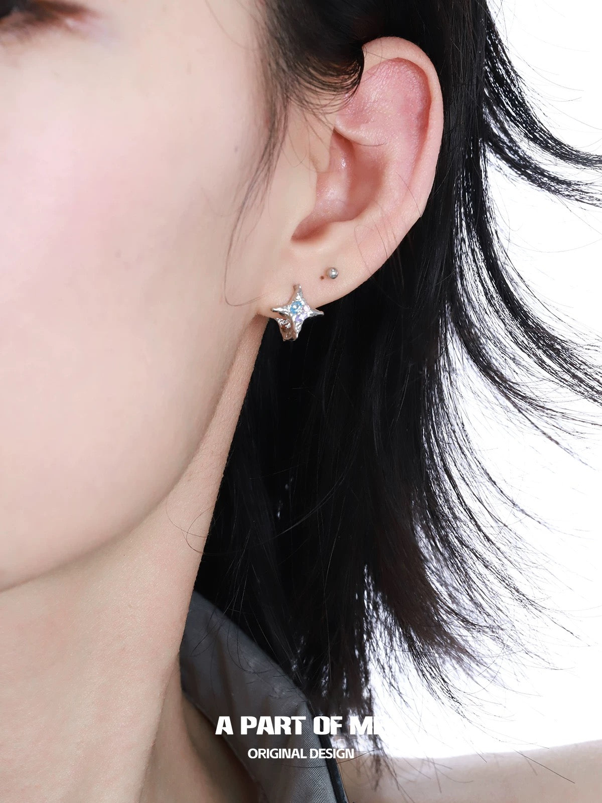 Colorful Galaxy 18K Platinum Plating Huggie Earrings