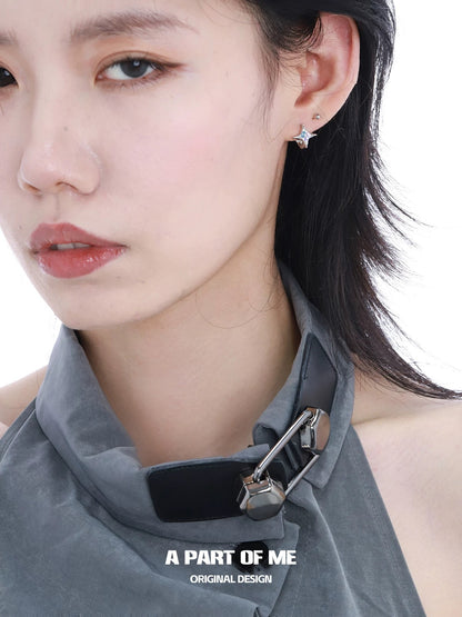 Colorful Galaxy 18K Platinum Plating Huggie Earrings
