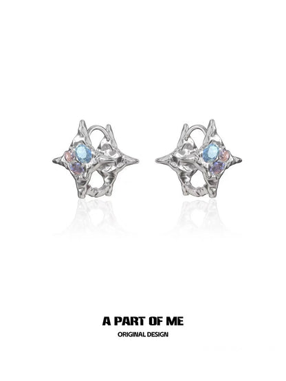 Colorful Galaxy 18K Platinum Plating Huggie Earrings