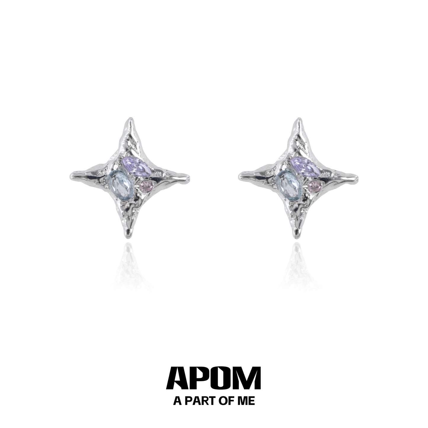 Colorful Galaxy S925 Sterling Silver Stud Earrings
