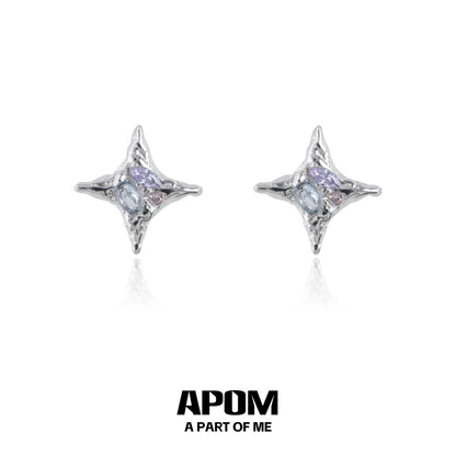 Colorful Galaxy S925 Sterling Silver Stud Earrings