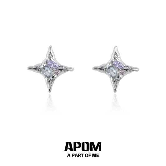 Colorful Galaxy S925 Sterling Silver Stud Earrings