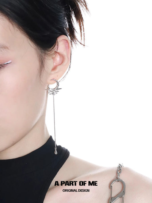 The Moon on Water 18K Platinum Plating Tassel Earrings