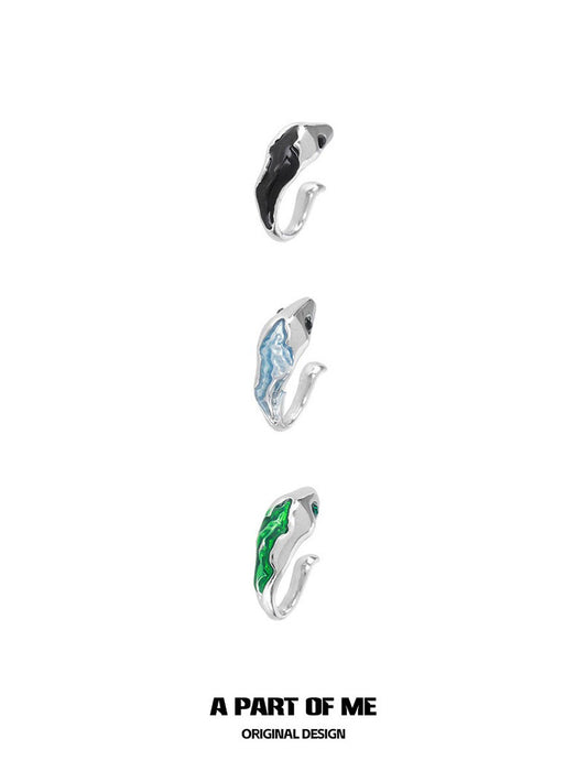 Ice Snake 18K Platinum Plating Tiny Baby Snake Ear Cuffs
