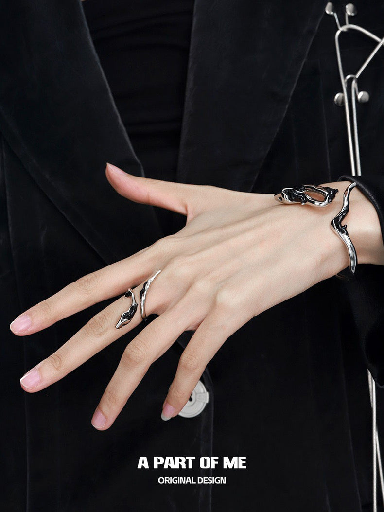 Ice Snake 18K Platinum Plating Snake Resizable Bangle
