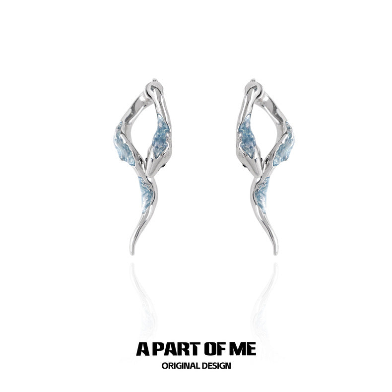 Ice Snake 18K Platinum Plating Detachable Snake Earrings