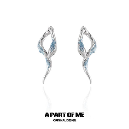 Ice Snake 18K Platinum Plating Detachable Snake Earrings