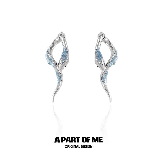Ice Snake 18K Platinum Plating Detachable Snake Earrings