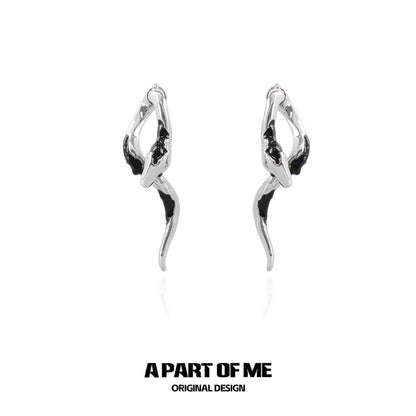 Ice Snake 18K Platinum Plating Detachable Snake Earrings