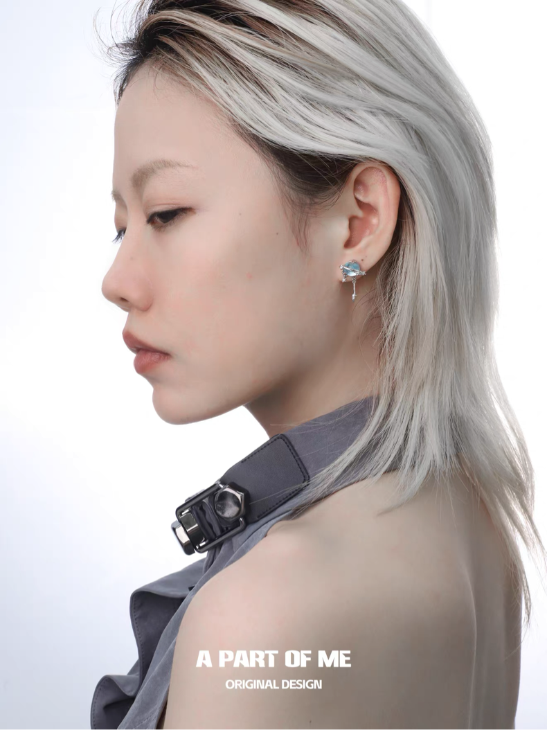 Mercury 18K Platinum Plating Stud Earrings
