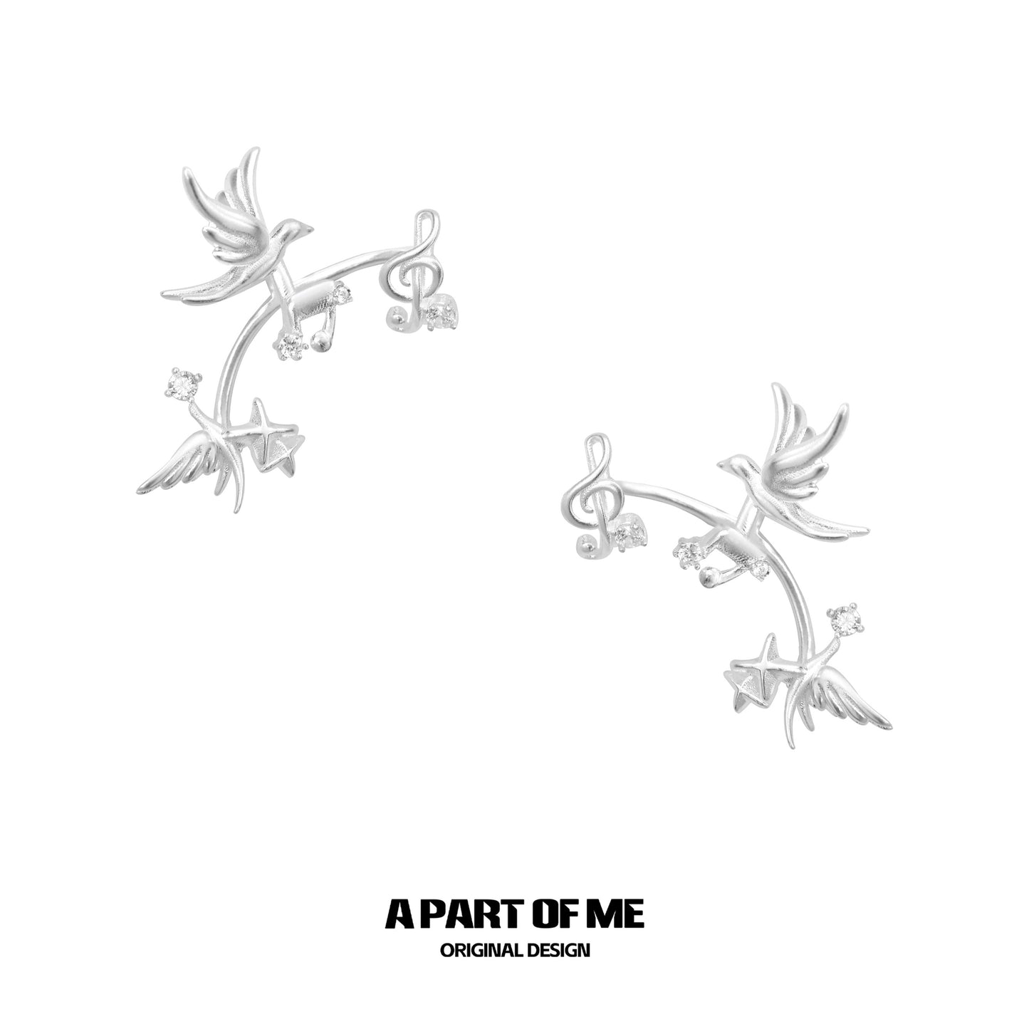 Birdsong 18K Platinum Plating Fairy-Inspired Ear Wraps