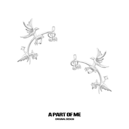 Birdsong 18K Platinum Plating Fairy-Inspired Ear Wraps