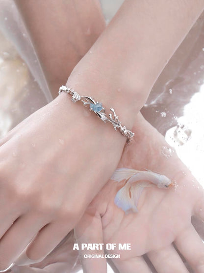 Pisces 18K Platinum Plating Aquamarine Bracelet