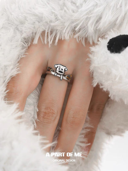 Burnout Puppy S925 Sterling Silver Ring