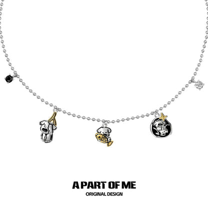 Burnout Puppy 18K Platinum Plating Choker