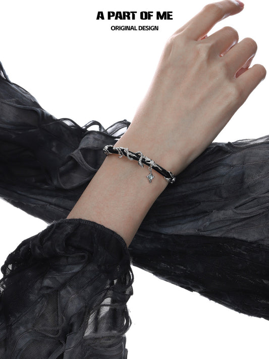 Year of the Snake 18K Platinum Plating Leather Snake Bangle