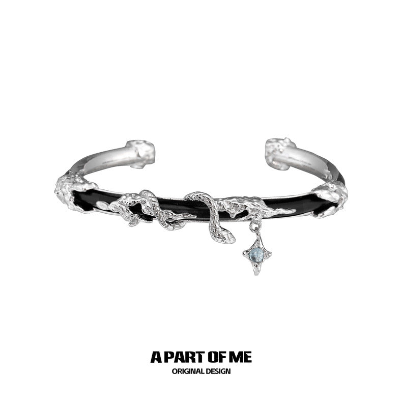 Year of the Snake 18K Platinum Plating Leather Snake Bangle