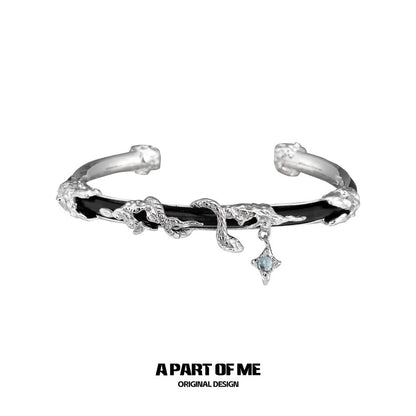 Year of the Snake 18K Platinum Plating Leather Snake Bangle