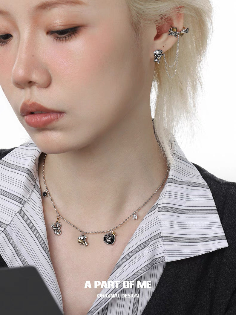 Burnout Puppy 18K Platinum Plating Choker