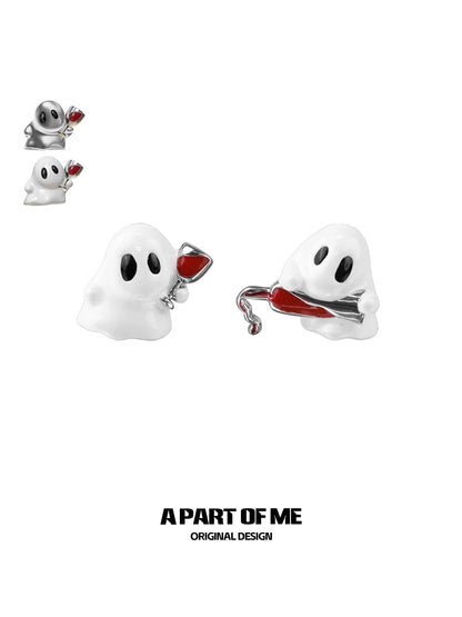 Drunk Ghost 18K Platinum Plating Earrings