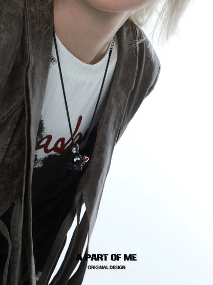 Drunk Ghost 18K Platinum Plating Resin Coating Pendant Necklace