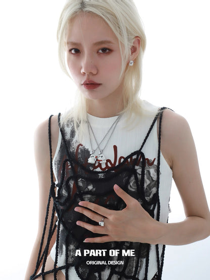 Drunk Ghost 18K Platinum Plating Resin Coating Pendant Necklace