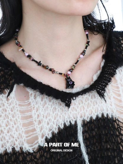 Candy Ghost 18K Platinum Plating Crystal Beads Trick or Treat Necklace